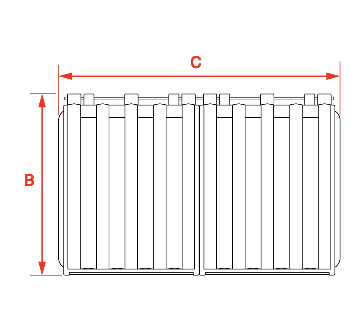 Bin Top View with Dimensions