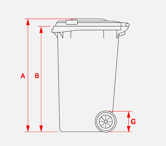 Bin Side View with Dimensions