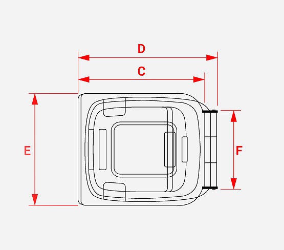 Bin Top View with Dimensions